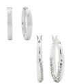 AND NOW THIS WOMEN'S CRYSTAL HOOP EARRINGS SET, 4 PIECES