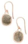 Monica Vinader Siren Semiprecious Stone Drop Earrings In Labradorite/ Rose Gold