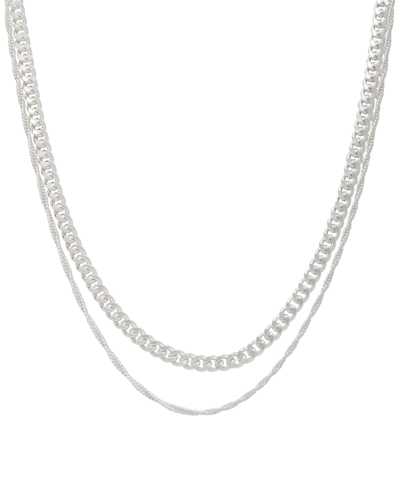And Now This Women's Double Chain Necklace 16" + 2" Extender And 18" + 2" Extender In Fine Silver Plated
