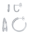 And Now This Duo Crystal Hoop Earrings, Set Of 2 In Gray