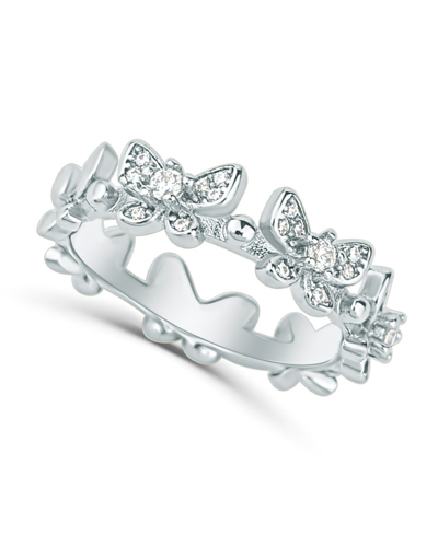 And Now This Cubic Zirconia Butterfly Band Ring In Gray
