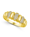 And Now This Cubic Zirconia Pave Ribbed Ring In Yellow