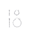 And Now This Duo Crystal Hoop And Textured Hoop, Set Of 2 In Gray
