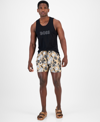 Hugo Boss Floral-print Swim Shorts With Logo Detail In Beige