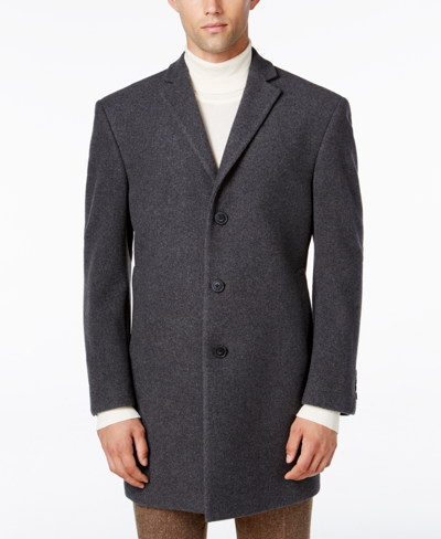 Calvin Klein Men's Prosper Wool-blend X-fit Overcoat In Gray