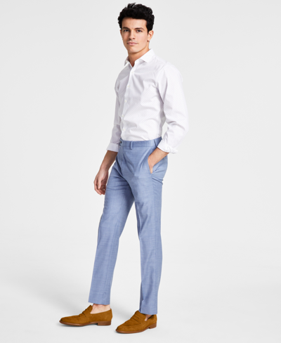 Calvin Klein Men's Slim-fit Wool-blend Stretch Suit Pants In Blue