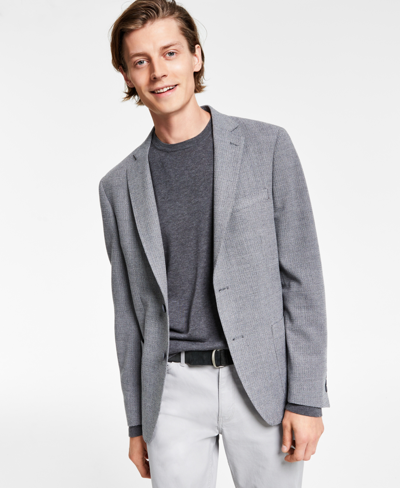 Calvin Klein Men's Slim-fit Wool Textured Sport Coat In Grey