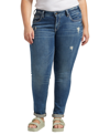 Silver Jeans Co. Plus Size Indigo Wash Ripped Girlfriend Jeans In Blue