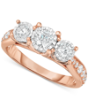 Trumiracle Diamond Three-stone Ring (1 Ct. T.w.) In 14k White, Yellow Or Rose Gold In Gold