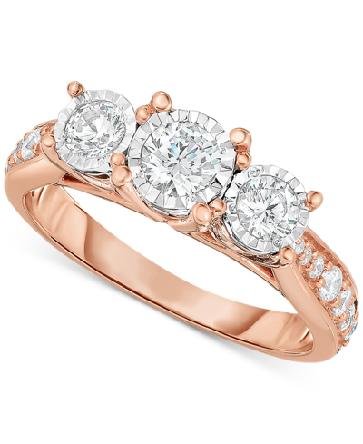 Trumiracle Diamond Three-stone Ring (1 Ct. T.w.) In 14k White, Yellow Or Rose Gold