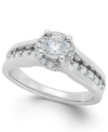 Trumiracle Diamond Channel Halo Engagement Ring (1 Ct. T.w.) In 14k White Gold In Gold