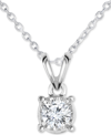 Trumiracle Diamond Solitaire 18" Pendant Necklace (1/4 Ct. T.w.) In 14k White Gold In Gold