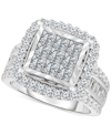 TRUMIRACLE TRUMIRACLE DIAMOND HALO CLUSTER ENGAGEMENT RING (3 CT. T.W.) IN 10K WHITE GOLD
