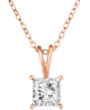 TRUMIRACLE TRUMIRACLE DIAMOND PRINCESS 18" PENDANT NECKLACE (1/2 CT. T.W.) IN 14K WHITE, YELLOW, OR ROSE GOLD