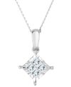 TRUMIRACLE PRINCESS QUAD 18" PENDANT NECKLACE (3/4 CT. T.W.) IN 14K WHITE GOLD
