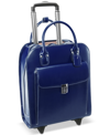 Mcklein Uptown Leather Wheeled Laptop Briefcase In Blue