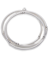 Nine West Stretch Silver Bangles, 3 Set In Silver