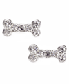 Pet Friends Jewelry Pave Bone Stud Earring In Silver