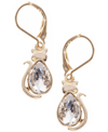 Pet Friends Jewelry Cat Stone Drop Earring In Gold