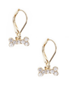 Pet Friends Jewelry Pave Bone Drop Earring In Silver