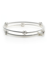 Nine West Boxed Stretch Bangles, 2 Set In Silver