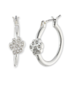 Pet Friends Jewelry Pave Paw Hoop Earring In Silver