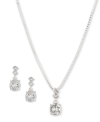 Nine West Boxed Necklace And Earring Set In Silver