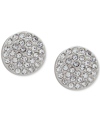 Dkny Pave Disc Stud Earrings, Created For Macy's In Silver