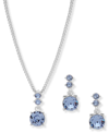 Nine West Boxed Necklace And Earring Set In Silver