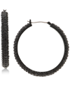 Dkny Micro-pave 1 2/3" Hoop Earrings, Created For Macy's In Gray