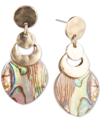 Lonna & Lilly Gold-tone Abalone-look Medium Drop Earrings In Blue