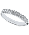 MARCHESA SILVER-TONE CRYSTAL FILIGREE BANGLE BRACELET