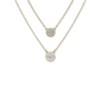 Dkny Gold-tone Crystal Pendant Two-row Necklace, 16" + 3' Extender In Ivory/cream