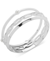 Anne Klein Silver-tone 3-pc. Set Crystal & Imitation Pearl Bangle Bracelets In Ivory/cream