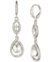 GIVENCHY PAVE CRYSTAL ORB DOUBLE DROP EARRINGS