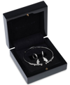 Givenchy Silver-tone 2-pc. Set Stone Scatter Cluster Cuff Bangle Bracelet & Matching Drop Earrings In Ivory/cream