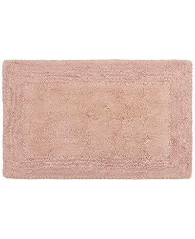 Laura Ashley Ruffled Cotton Bath Rug, 20" X 34" Bedding In Blush