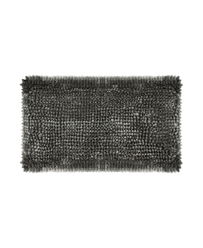 Laura Ashley Butter Chenille Bath Mat, 27" X 45" Bedding In Charcoal