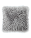 Juicy Couture Sheepskin Faux-fur Decorative Pillow, 22" X 22" Bedding In Gray