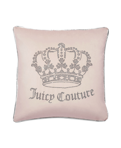 Juicy Couture Velvet Novelty Decorative Pillow, 20" X 20" In Blush
