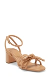 Loeffler Randall Mikel Leather Bow Mid-heel Sandals In Dune
