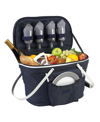 Picnic At Ascot Collapsible Picnic Basket Cooler - Equipped With Service For 4 In Blue