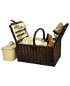 Picnic At Ascot Buckingham Willow Picnic Basket With Service For 4 In Green
