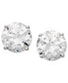 Arabella Cubic Zirconia Stud Earrings In 14k Gold In White