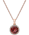 Macy's Blue Topaz (1-1/2 Ct. T.w.) And Diamond Accent Pendant Necklace In 14k White Gold (also Available In In Red