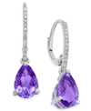 Macy's Mystic Topaz (2-1/2 Ct. T.w.) & Diamond (1/10 Ct. T.w.) Drop Earrings In 14k Gold (also In Blue Topa In Purple