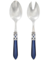 Vietri Aladdin Antique Aqua 2-piece Salad Server Set In Blue