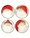 Vietri Old St. Nick Set Of 4 Canape Plates In Multi