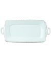 Vietri Lastra Collection Handled Rectangular Platter In Blue