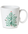 Vietri Lastra Holiday Christmas Mug In White